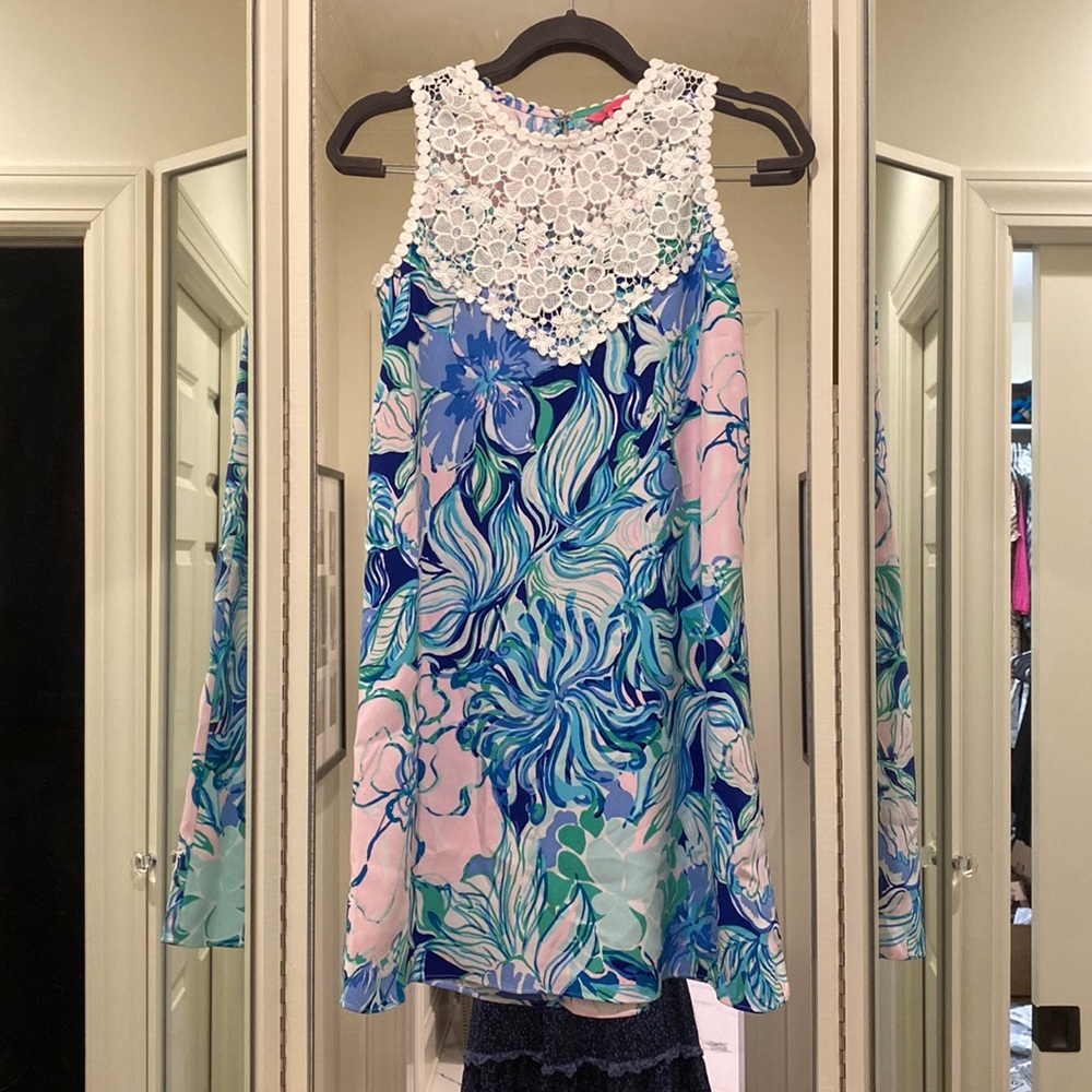 Lilly Pulitzer spring dress with lace detail